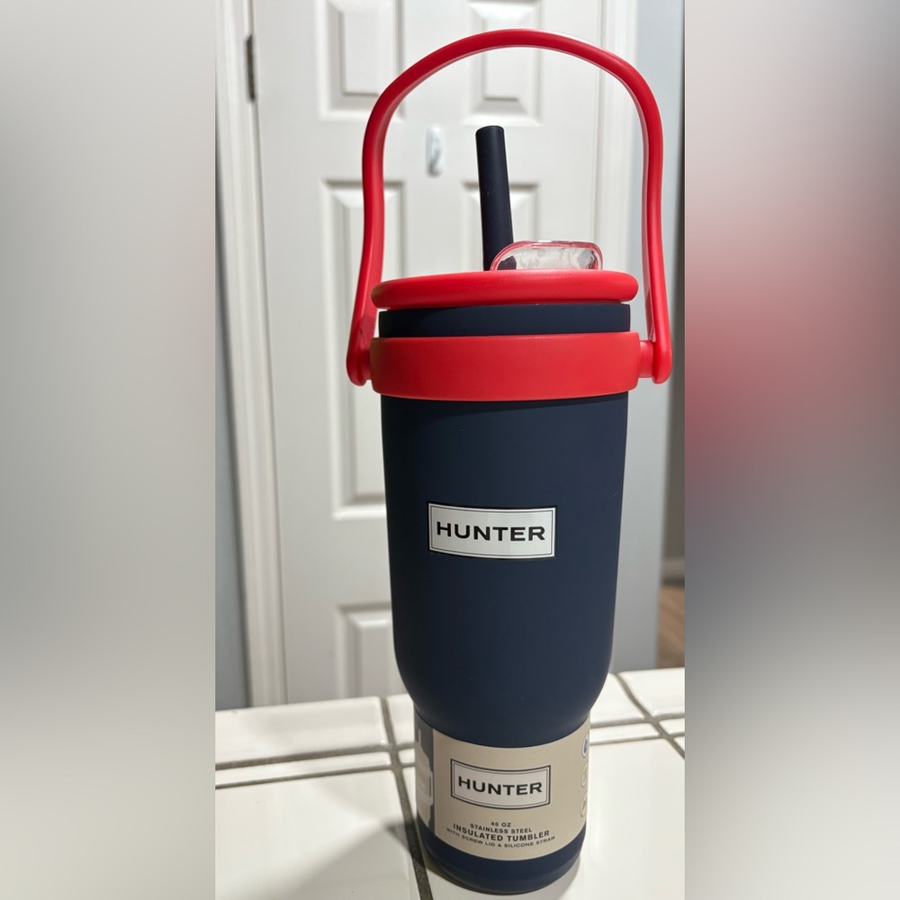 Hunter Blue and White Insulated Tumbler